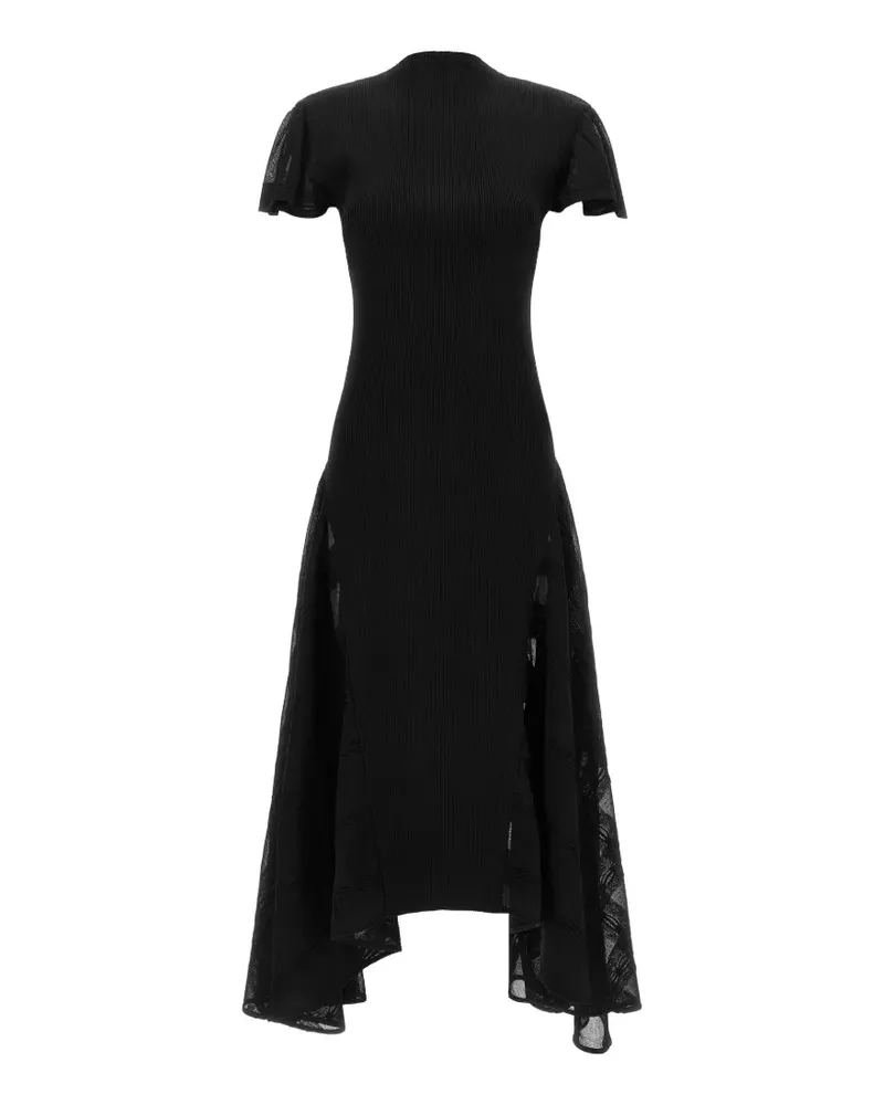 Lanvin Ausgestelltes Kleid aus Seide und Baumwolle - Schwarz Schwarz