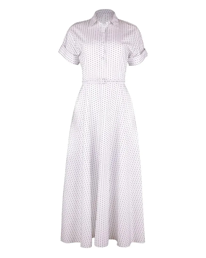 Adam Lippes Sadie Midikleid mit Polka Dots - Weiß Weiß