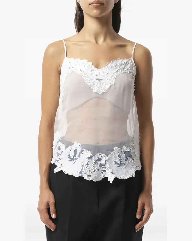 Givenchy lace-trimmed top - Weiß Weiß