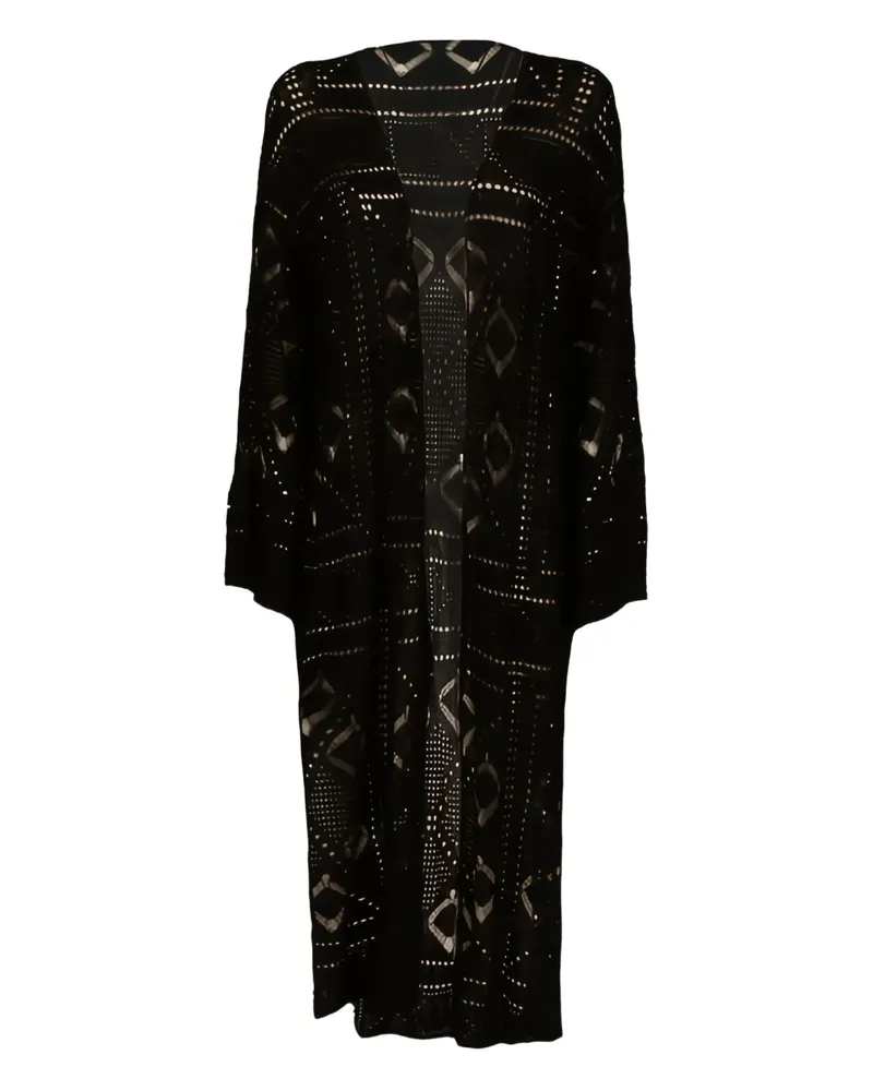 AKEP Gehäkelter Kaftan mit geometrischem Muster - Schwarz Schwarz