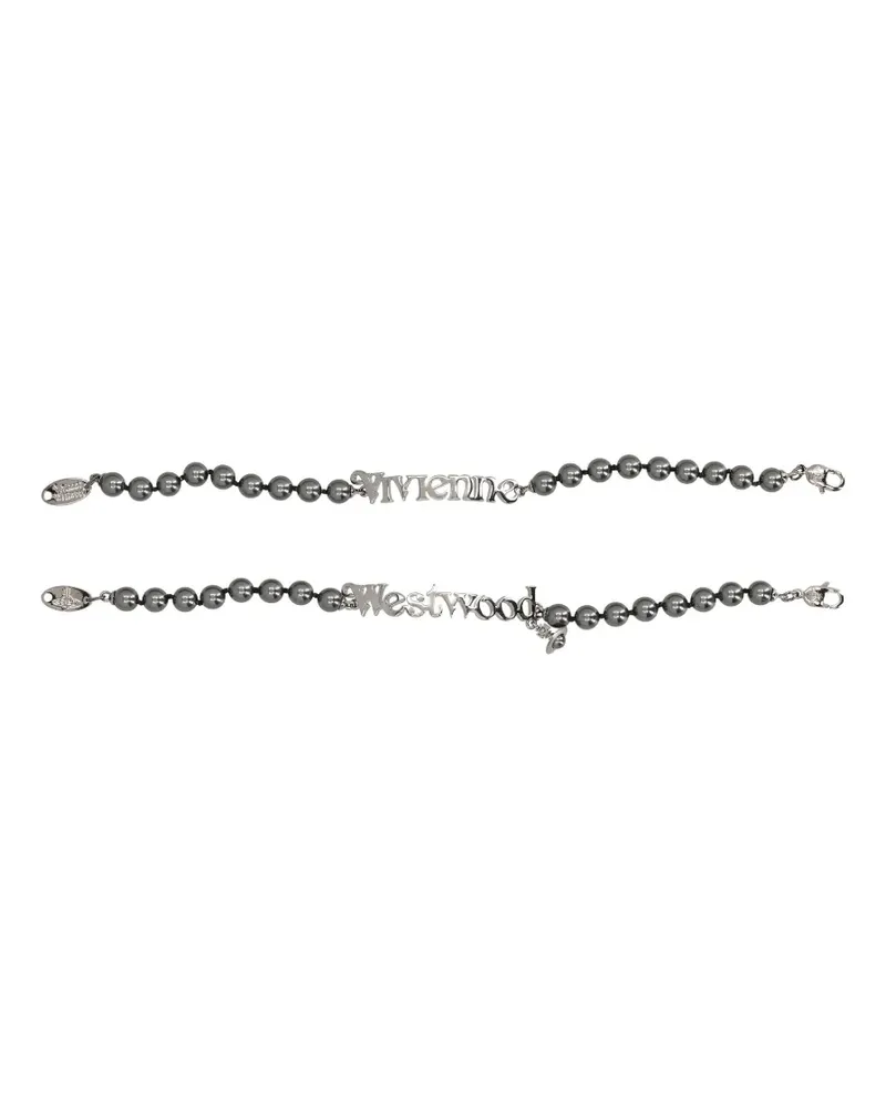 Vivienne Westwood Emilio Perlenarmband mit Orb - Silber Silber