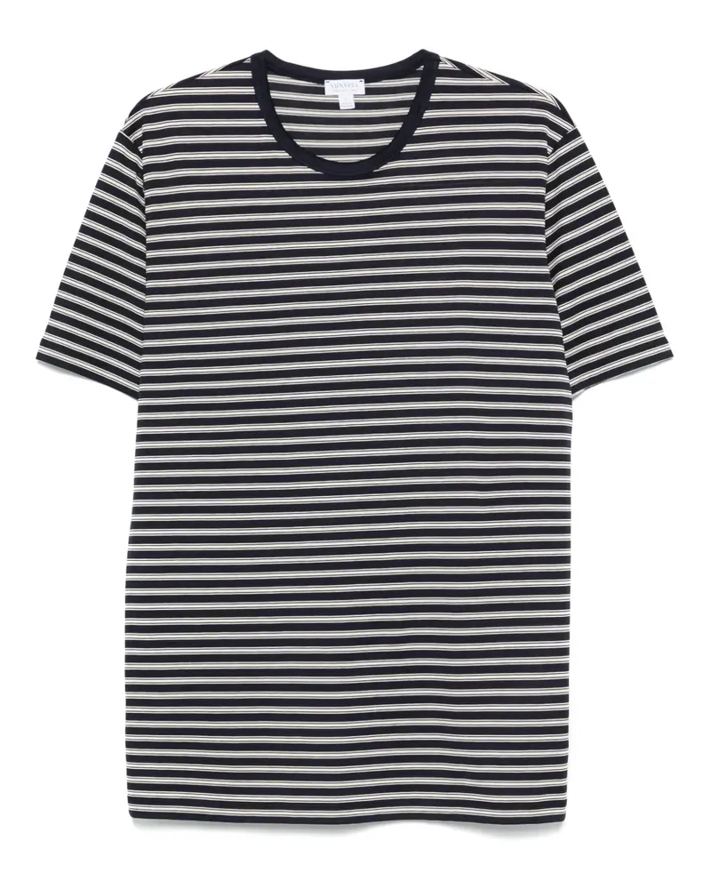 Sunspel Gestreiftes T-Shirt - Blau Blau