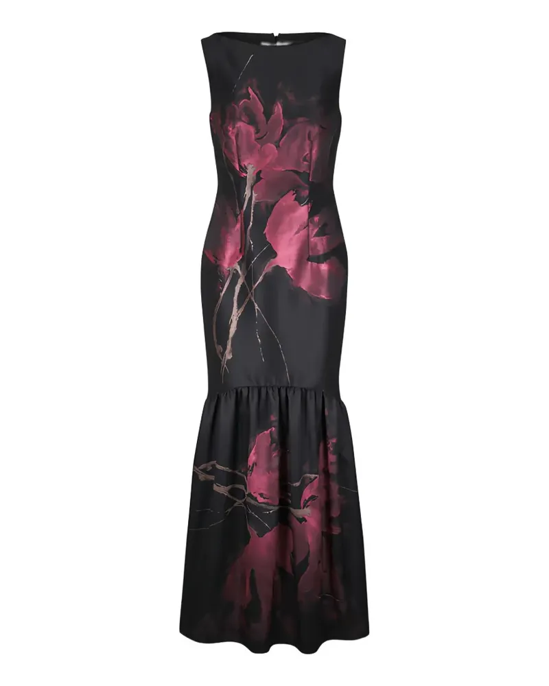 Talbot Runhof Monarchy1 floral ruffled maxi dress - Schwarz Schwarz