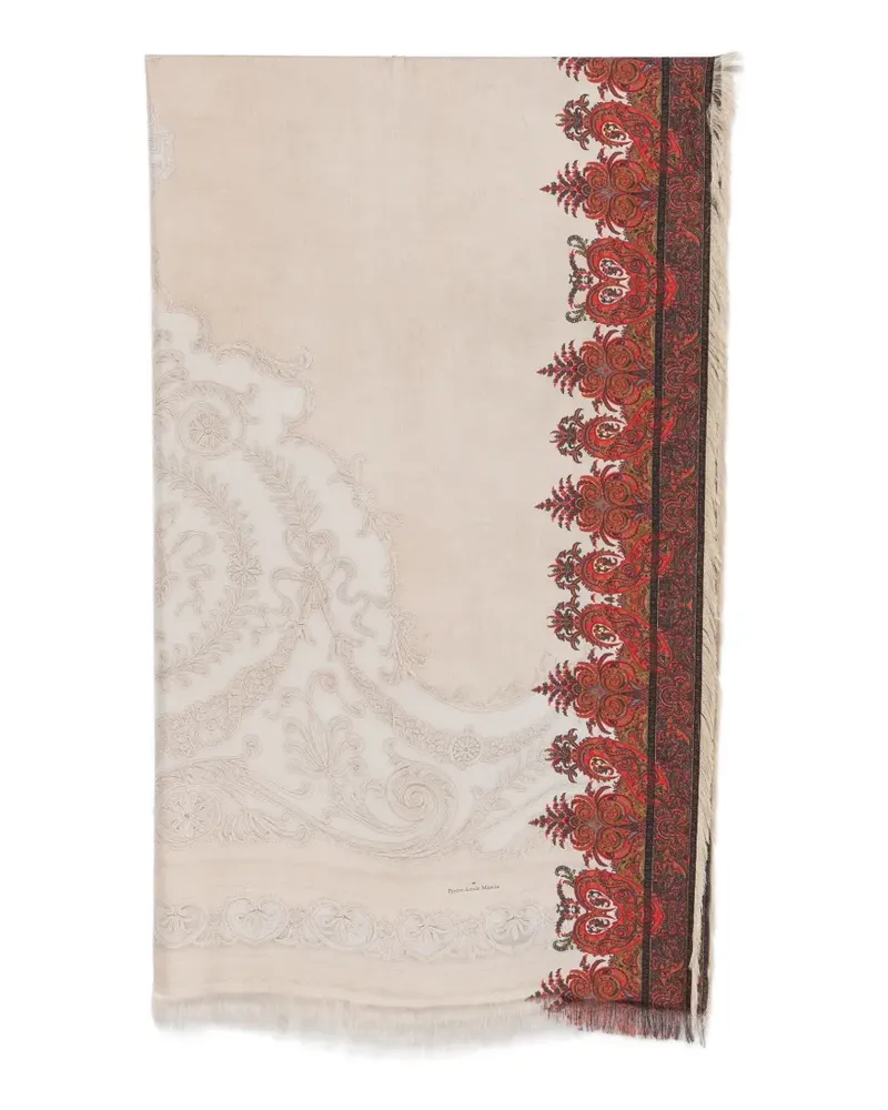 Pierre-Louis Mascia paisley-print fringed scarf - Nude Nude