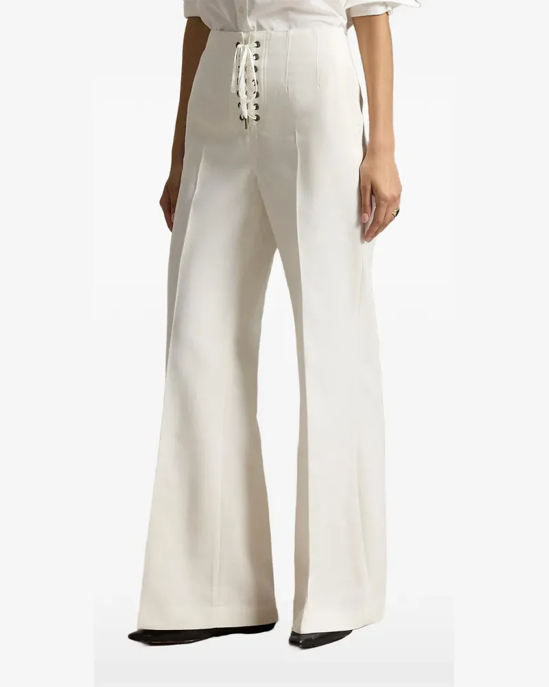 Ralph Lauren Beaton cotton-wool lace-up trousers - Weiß Weiß