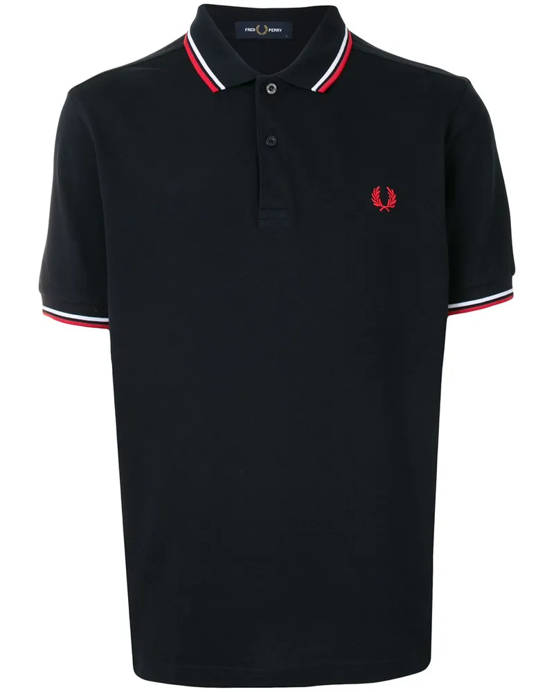 Fred Perry Poloshirt mit gestreiften Details - Blau Blau