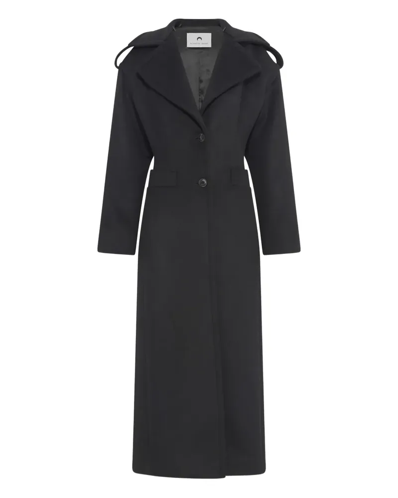 Marine Serre Einreihiger Mantel - Schwarz Schwarz