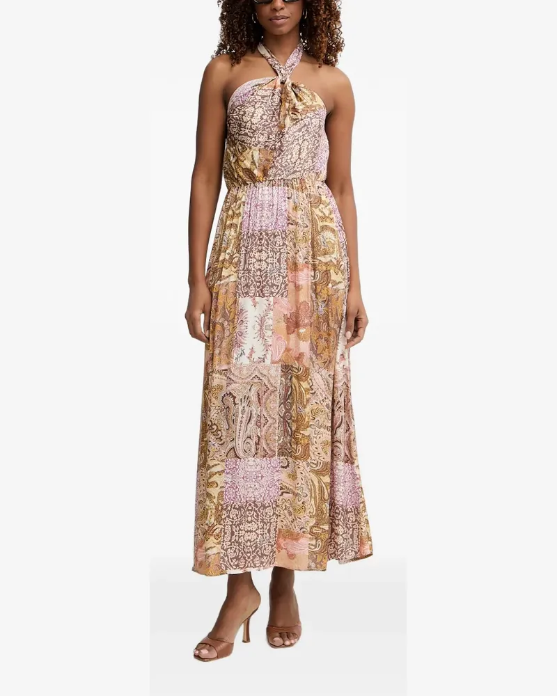 Liu Jo paisley-print halterneck midi dress - Nude Nude