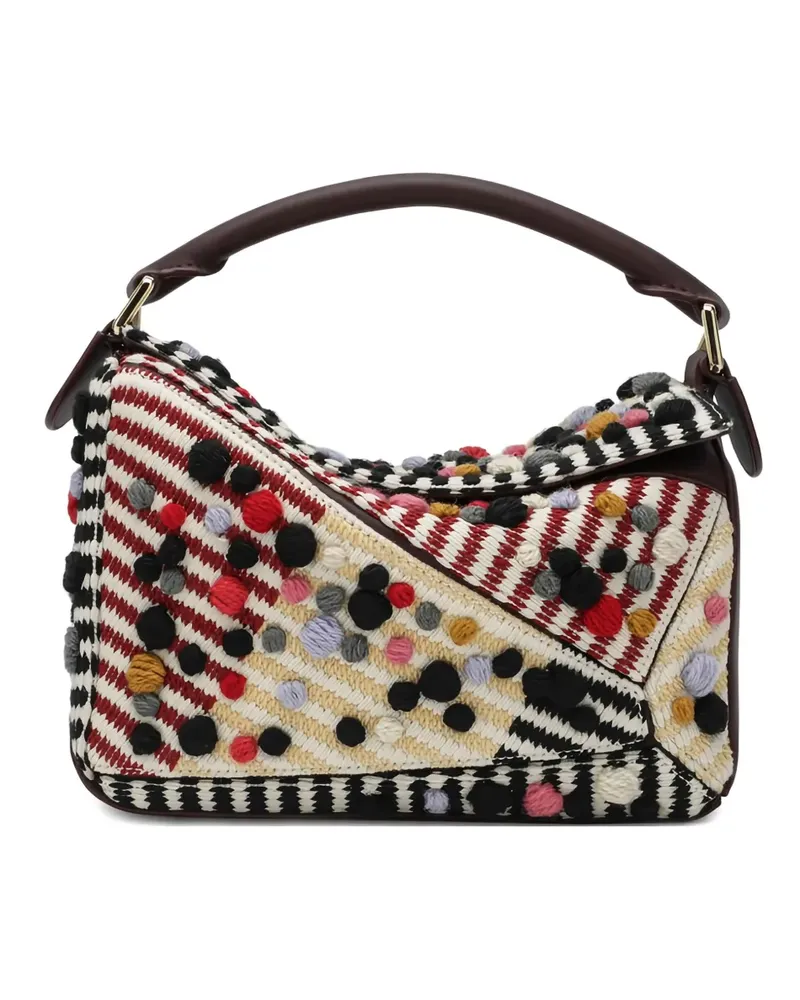 Loewe Kleiner Puzzle gestreifter Tote Bag - Nude Nude