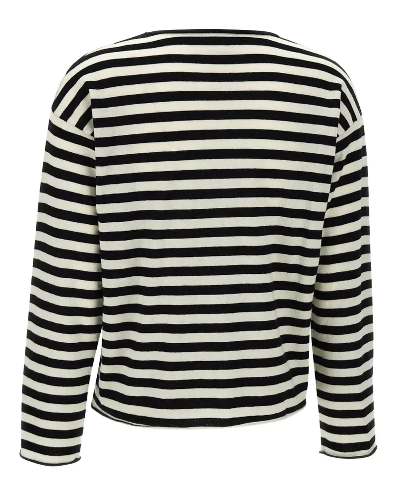 Sun68 striped logo-embroidered sweater - Schwarz Schwarz
