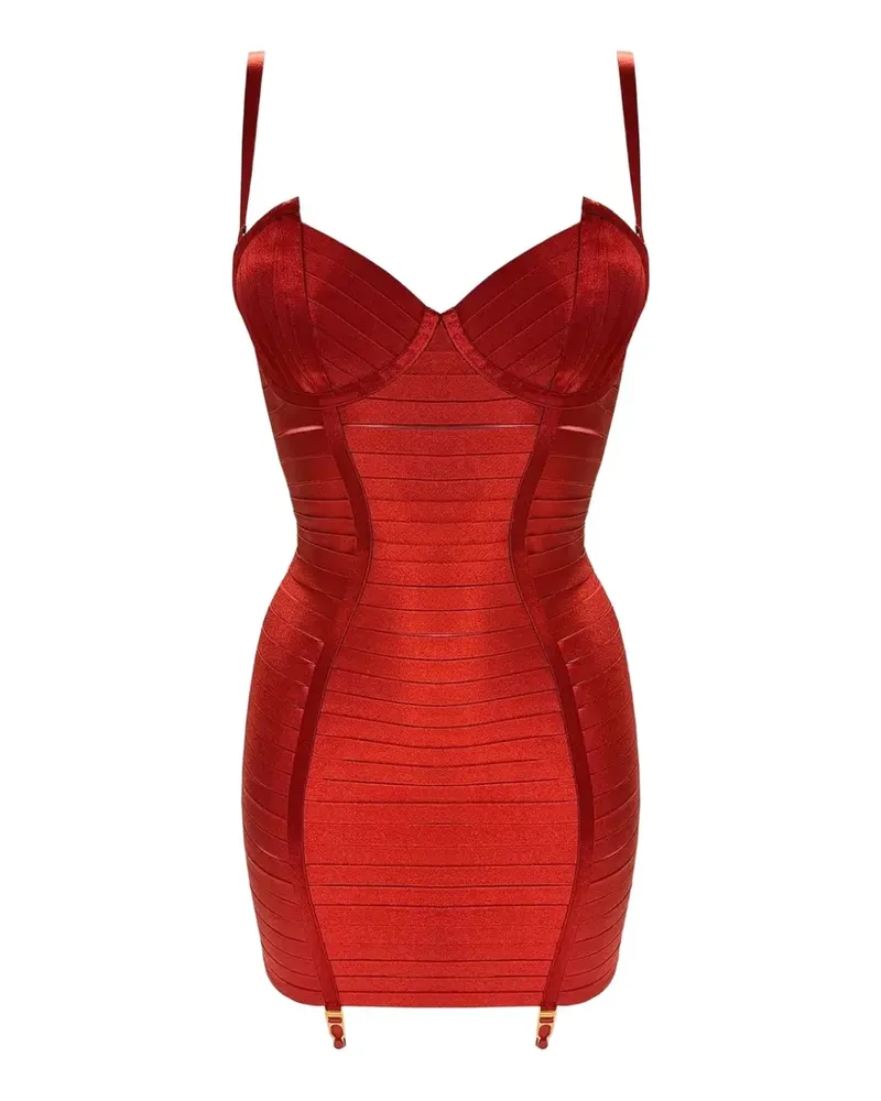Bordelle Minikleid mit Einsätzen - Rot Rot