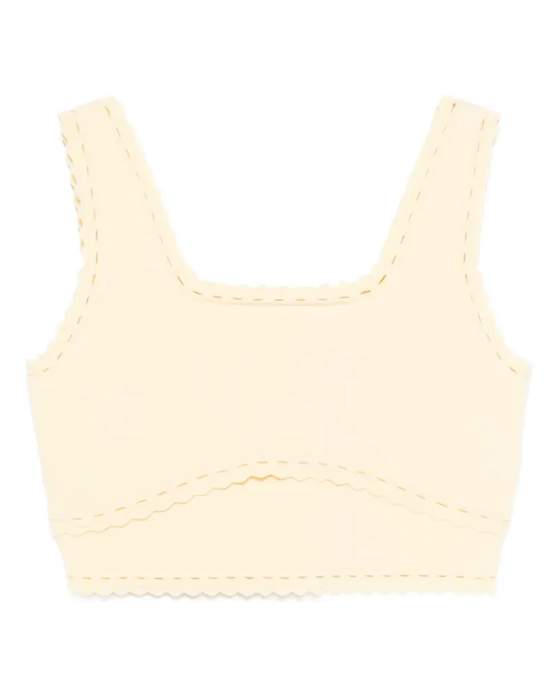 Sandro Cropped-Top mit Wellensaum - Gelb Gelb