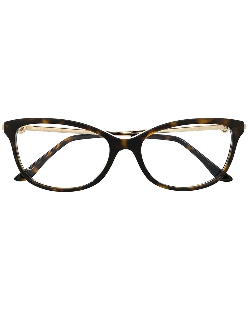 Cartier 02570' Brille mit eckigem Gestell - Braun Braun