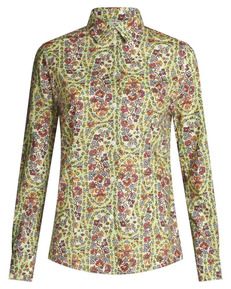 Etro Hemd mit Blumen-Print - Grün Grün
