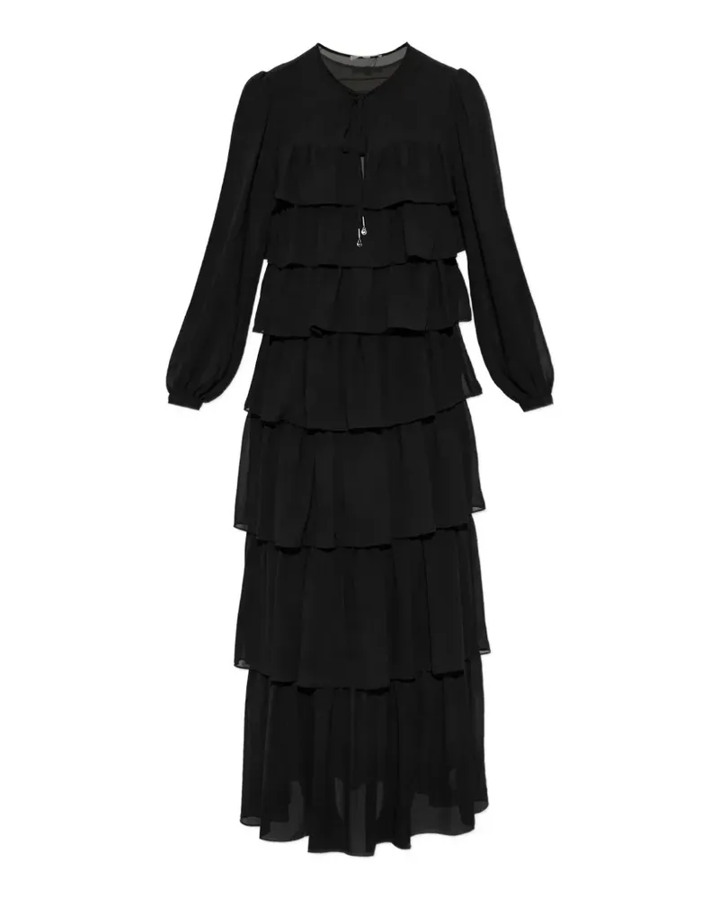 Michael Kors ruffled georgette maxi dress - Schwarz Schwarz