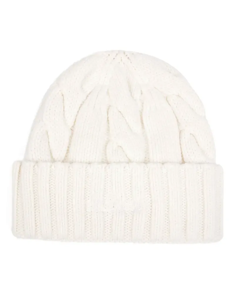MC2 Saint Barth Gerippte Beanie mit Zopfmuster - Weiß Weiß