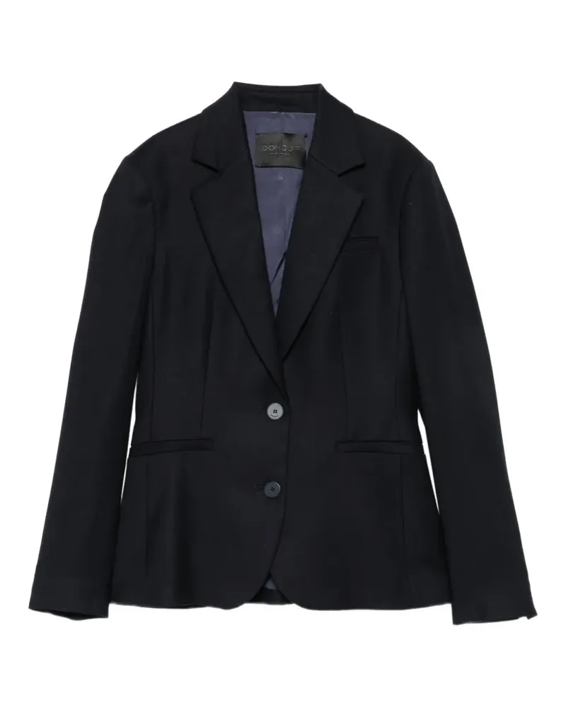 Dondup logo-plaque single-breasted blazer - Blau Blau
