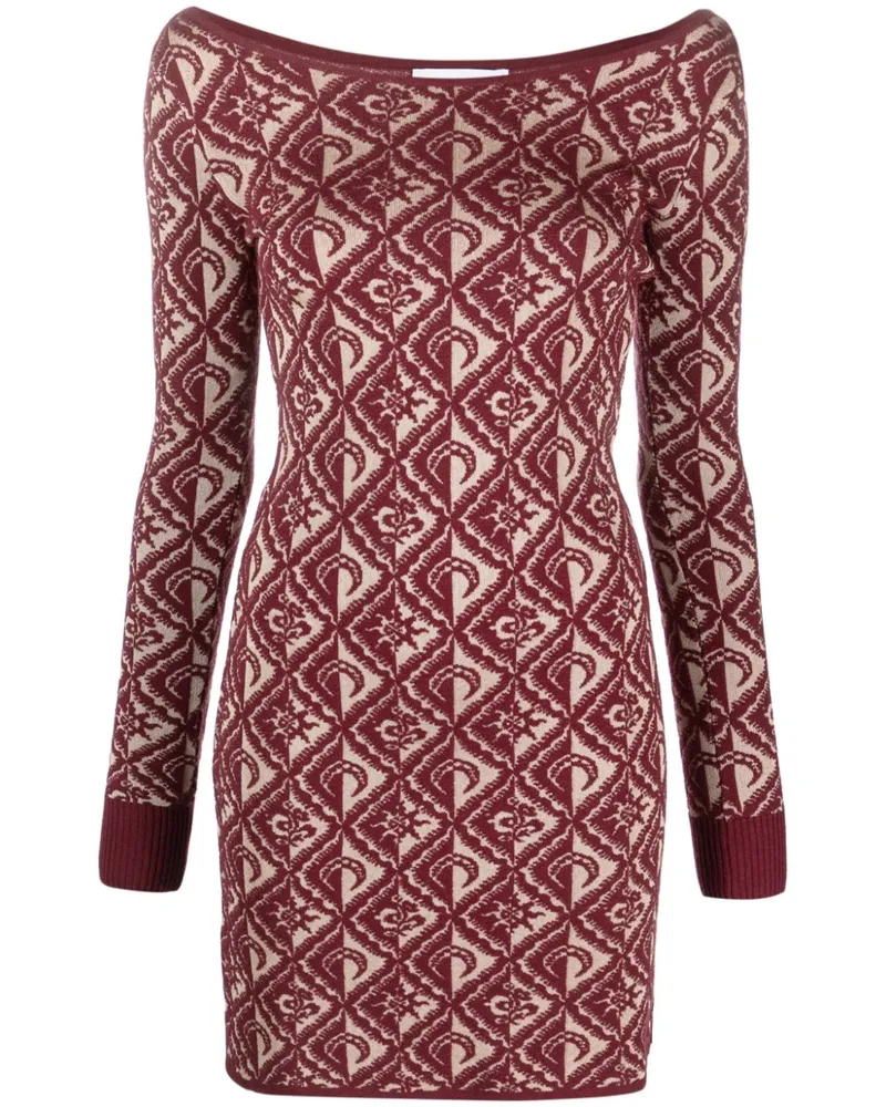 Marine Serre Moon Diamant Jacquard-Minirock - Rot Rot