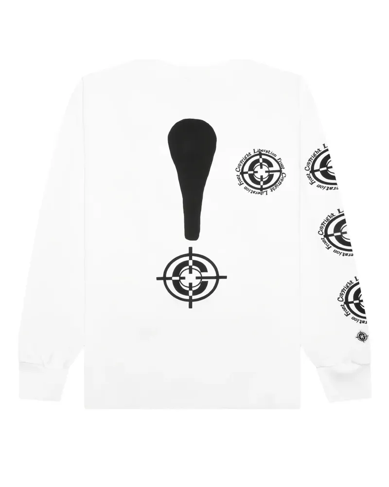 READYMADE Langarmshirt mit grafischem Print - Weiß Weiß