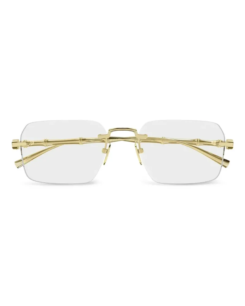 Gucci bamboo-detail rimless glasses - Gold Gold