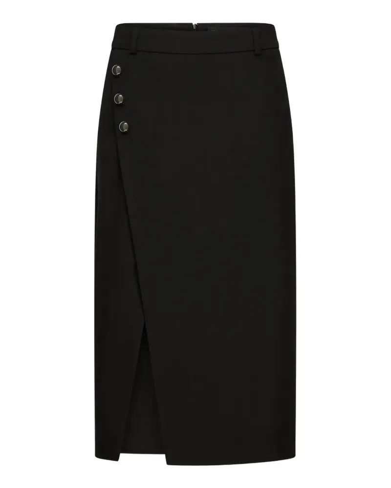 Karl Lagerfeld button-embellished wrap skirt - Schwarz Schwarz