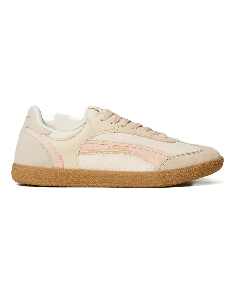 Twin-Set panelled lace-up sneakers - Nude Nude