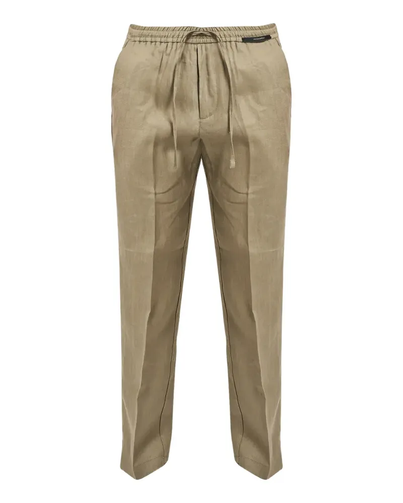 MICHAEL COAL drawstring linen trousers - Nude Nude