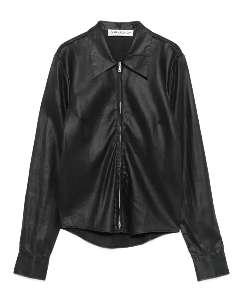 Our Legacy slim-fit zip-up shirt - Nude Nude