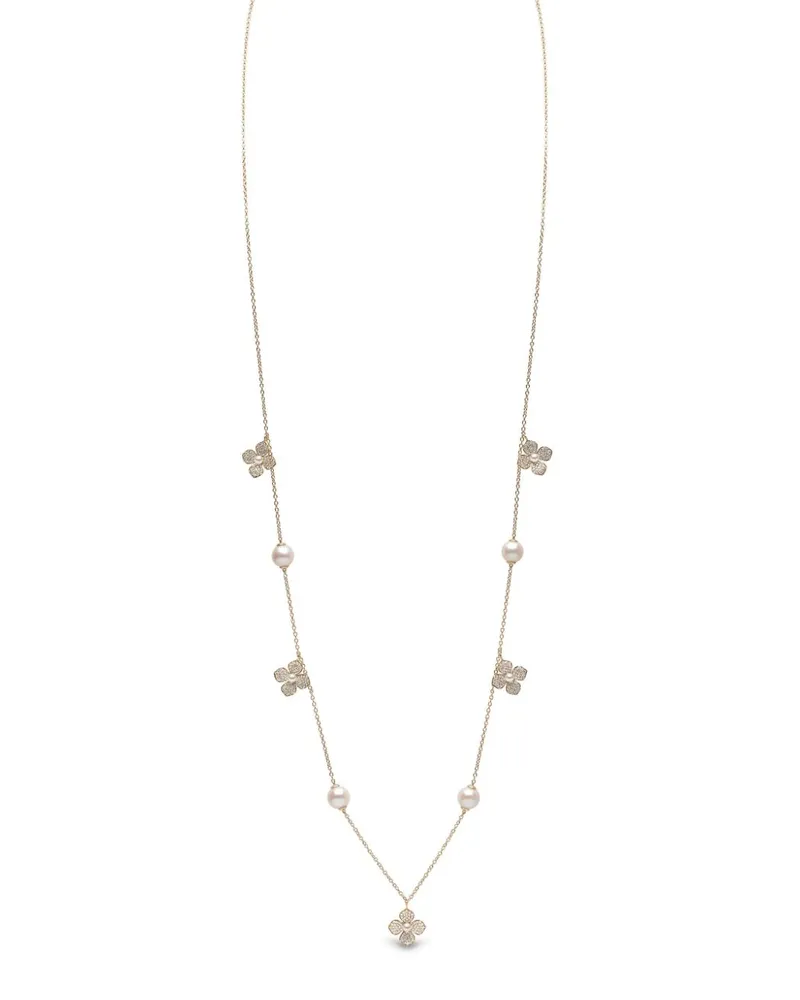 YOKO London 18kt Gelbgoldhalskette mit Perlen und Diamant Gold