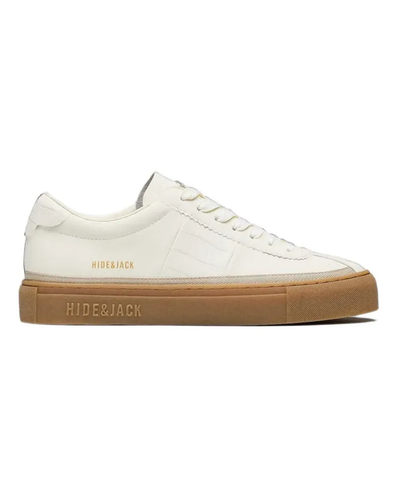 Hide & Jack Retro croc-effect platform sneakers - Weiß Weiß