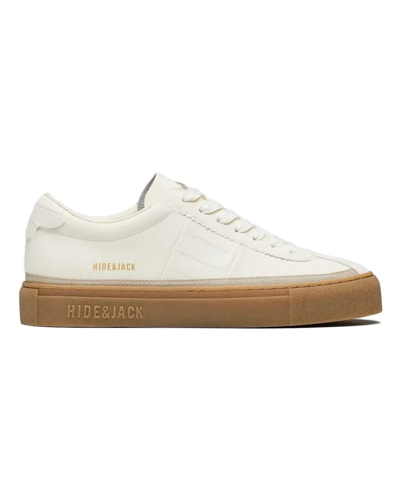 Hide & Jack Retro croc-effect platform sneakers - Weiß Weiß