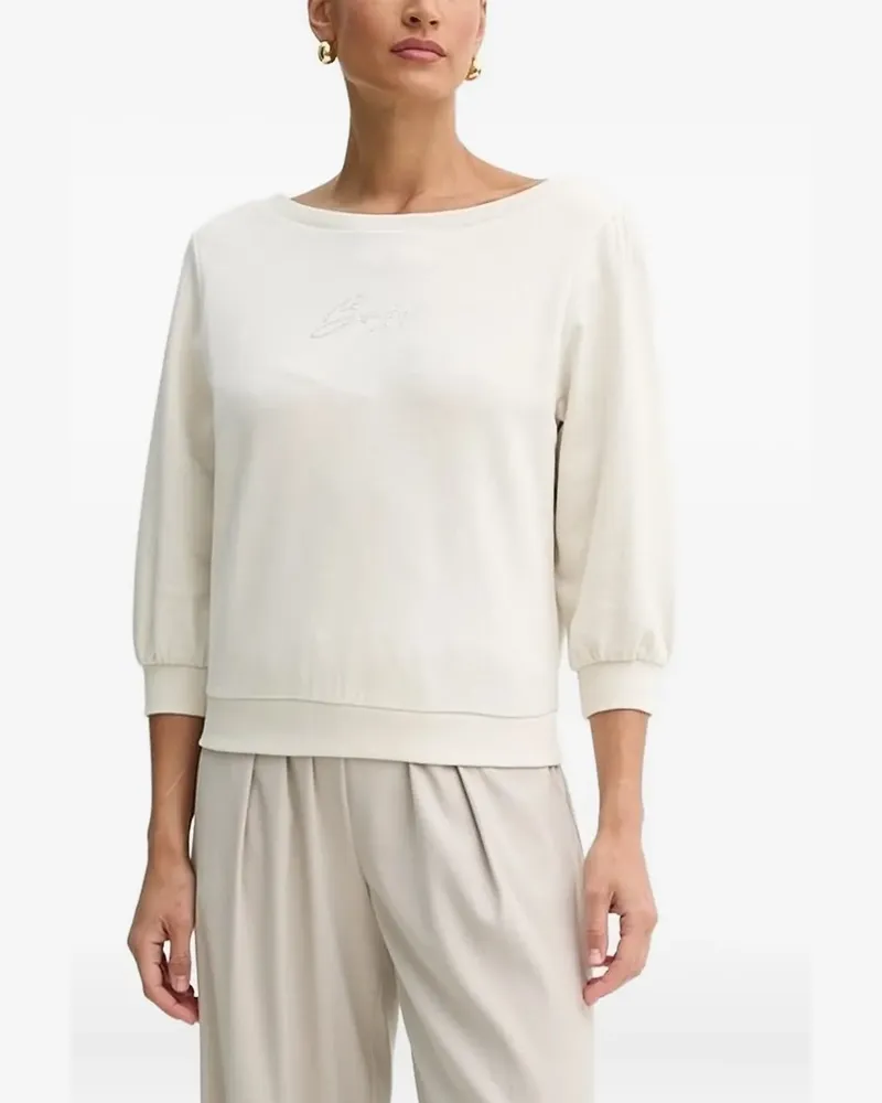 HUGO BOSS Sweatshirt mit Strass - Weiß Weiß
