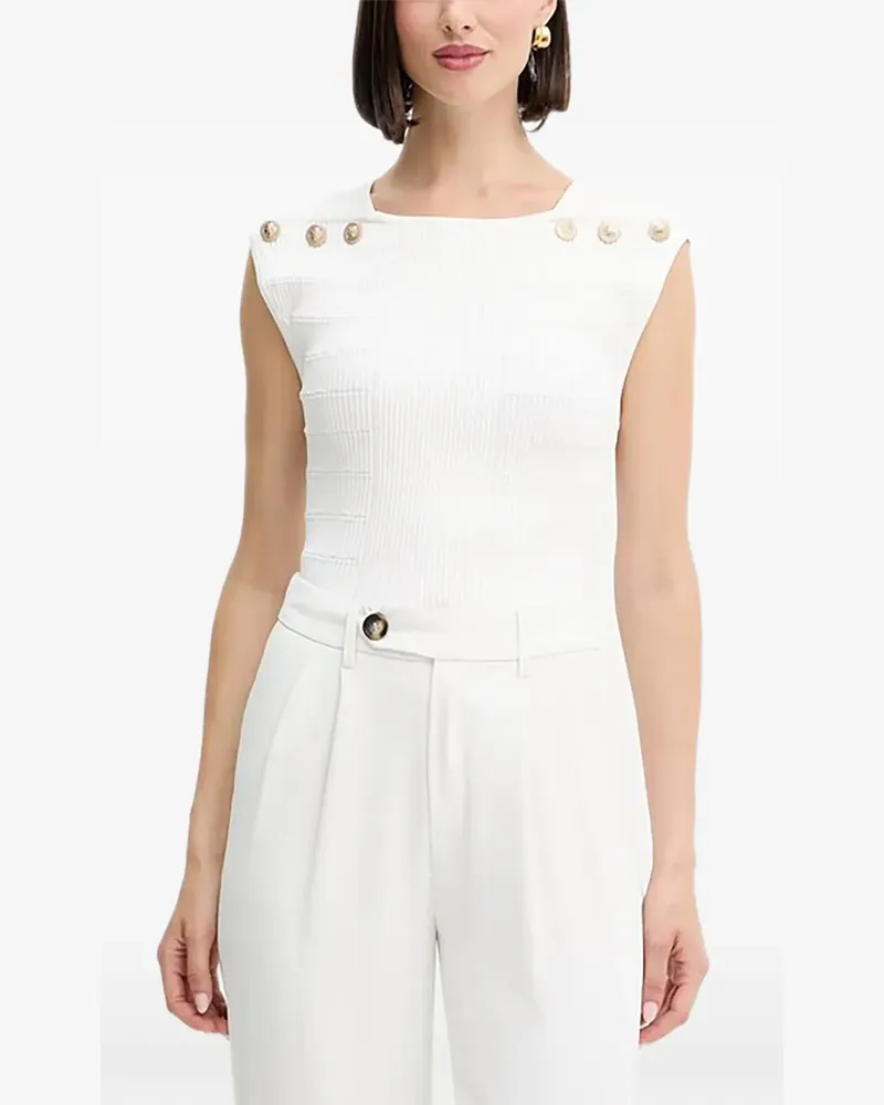 Guess button textured top - Weiß Weiß