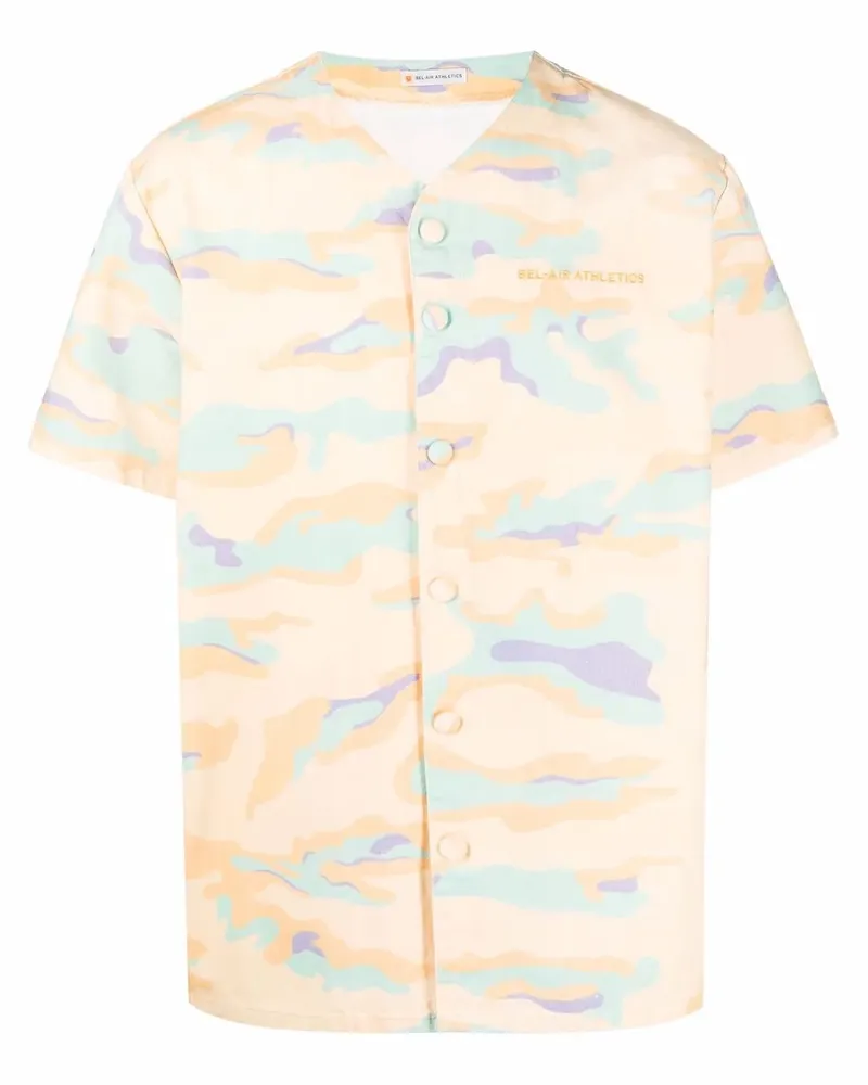 Bel-Air Athletics Hemd mit Camouflage-Print - Gelb Gelb