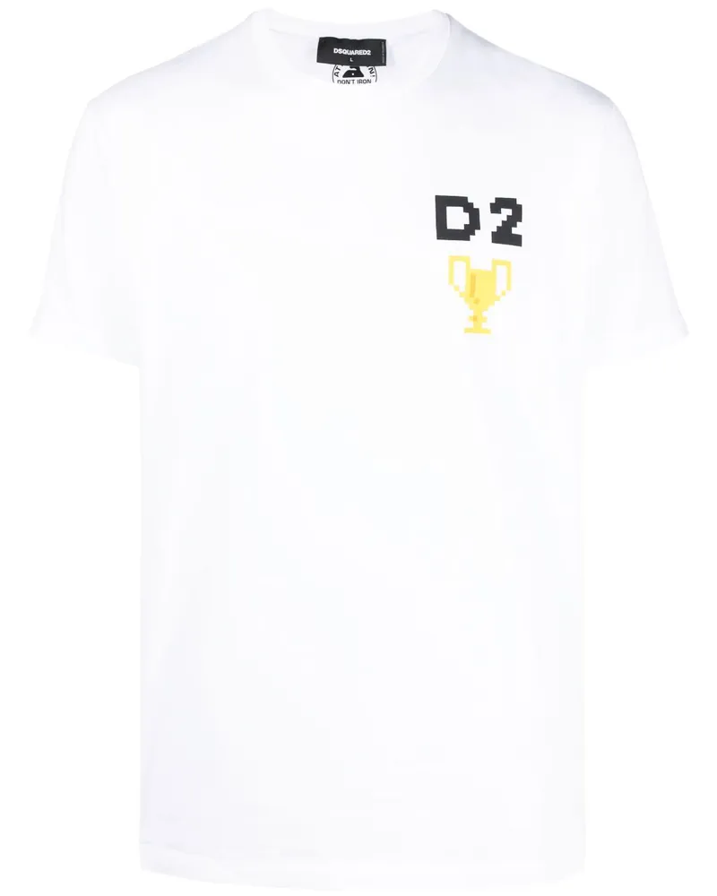 Dsquared2 T-Shirt mit Pixel-Print - Weiß Weiß