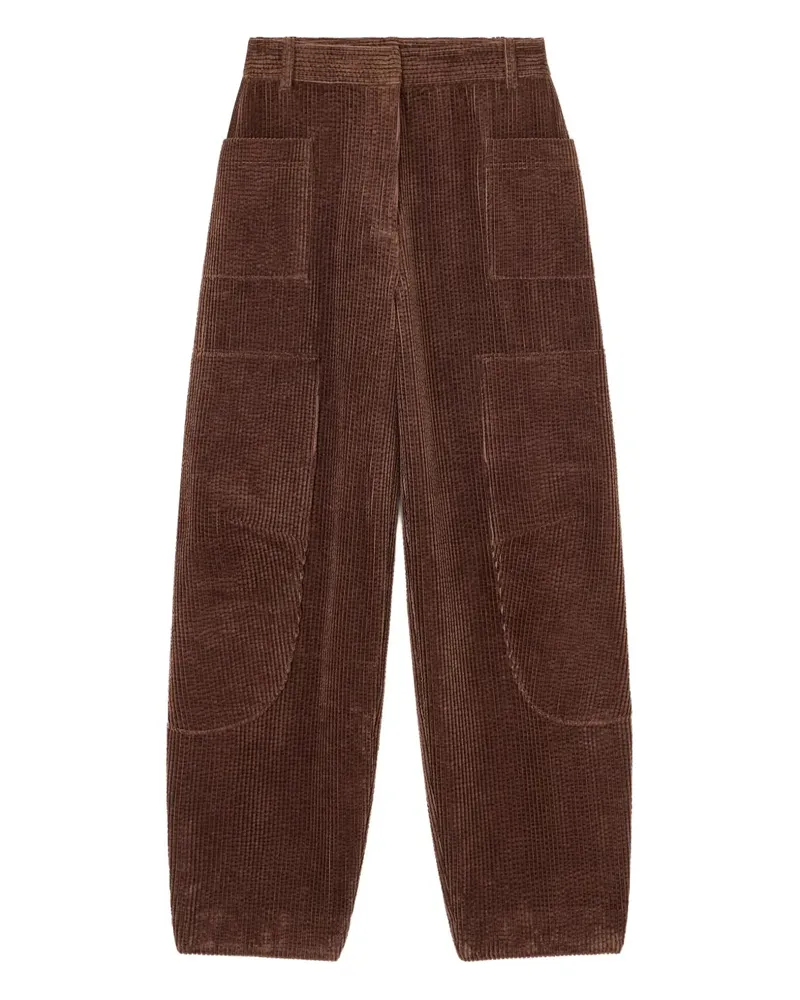 Ganni Cordhose mit aufgesetzten Taschen - Braun Braun