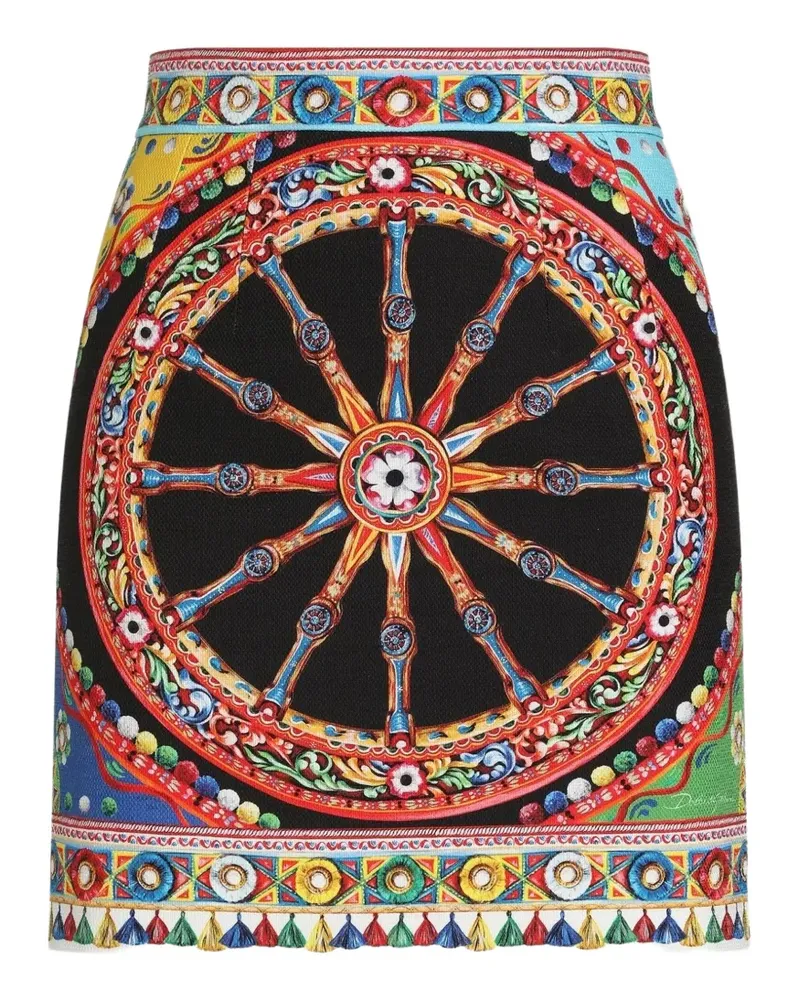 Dolce & Gabbana Rock mit Carretto-Print - Schwarz Schwarz