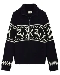 Zadig & Voltaire Christophe Cardigan mit Intarsien-Logo Schwarz