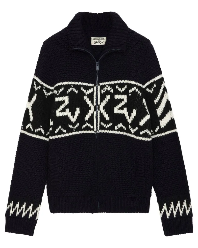 Zadig & Voltaire Christophe Cardigan mit Intarsien-Logo - Schwarz Schwarz