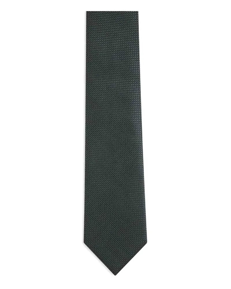 Ermenegildo Zegna Gepunktete Seidenkrawatte - Schwarz Schwarz