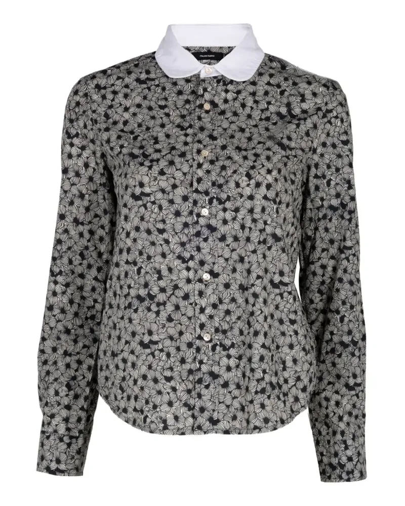 R13 floral-print shirt - Schwarz Schwarz