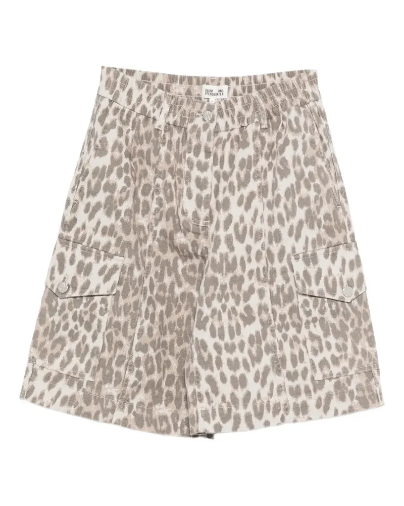 Baum und Pferdgarten Neeto leopard-print cargo-pocket shorts - Grau Grau