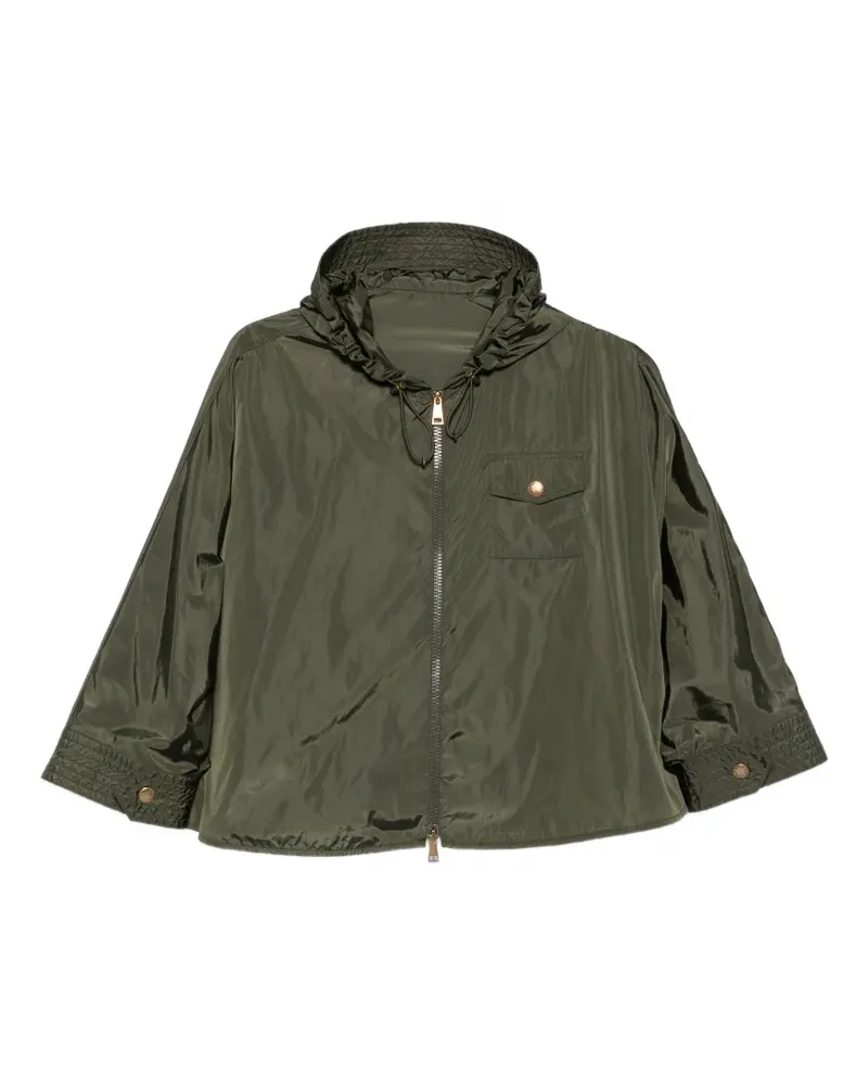 Moncler hooded zip-up cape - Grün Grün