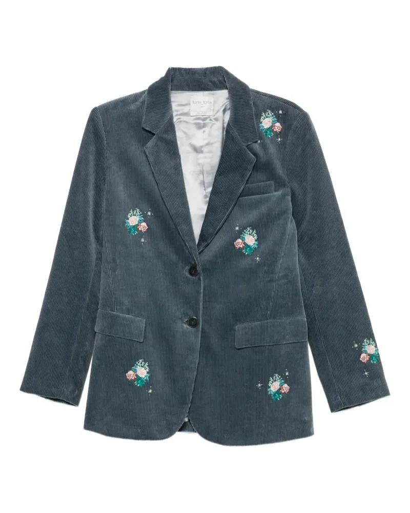 forte_forte Blazer aus Cord mit Blumenstickerei - Grau Grau
