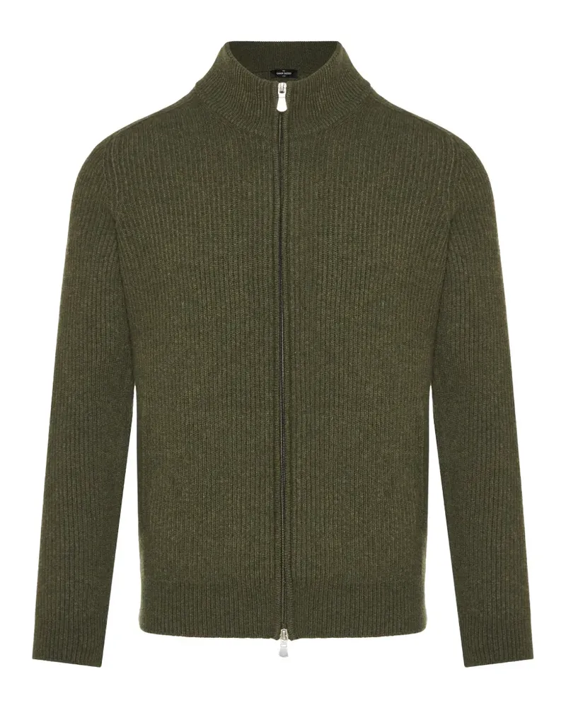 Gran Sasso ribbed-knit zip-up sweater - Grün Grün