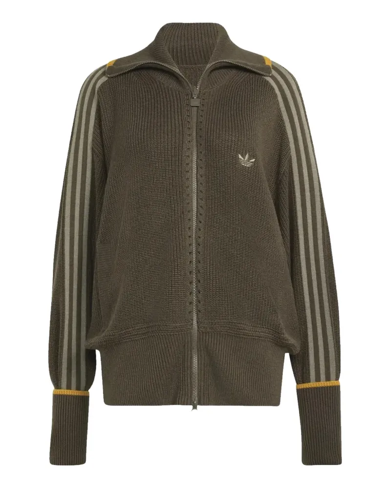 adidas Firebird logo-embroidered cardigan - Braun Braun