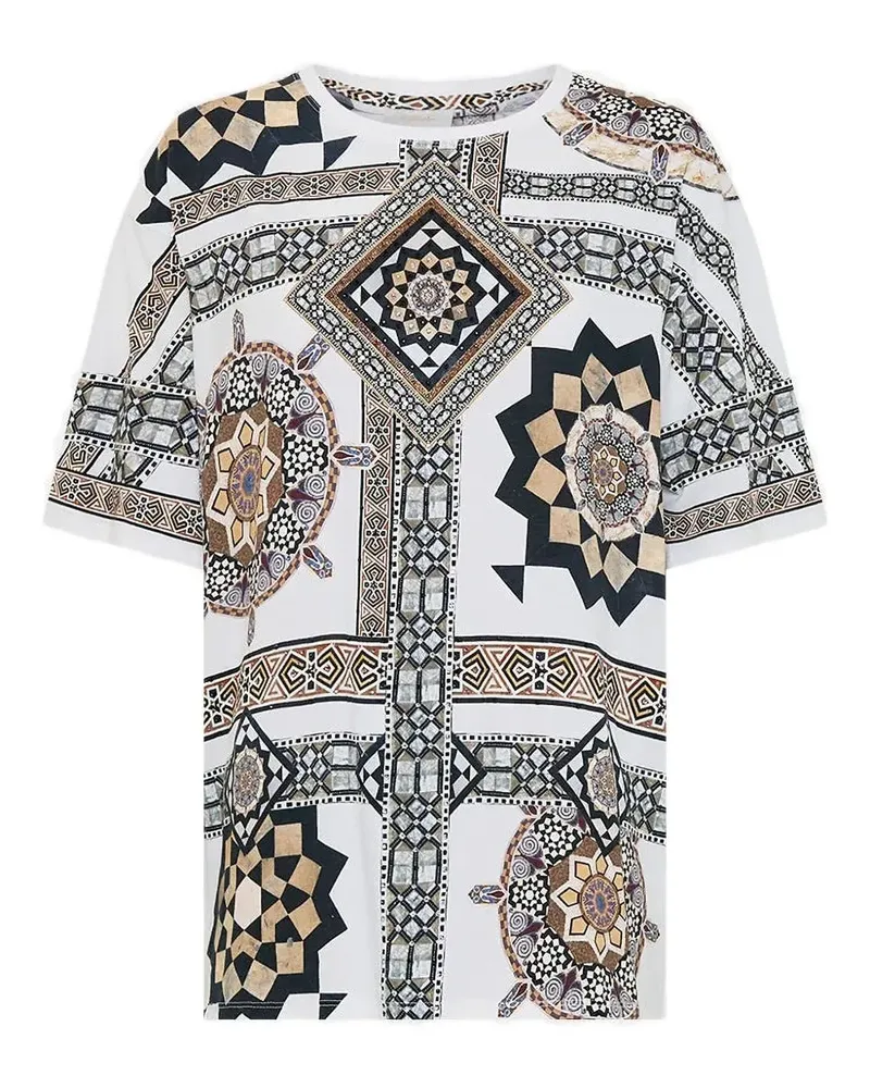 Camilla T-Shirt mit geometrischem Print - Weiß Weiß