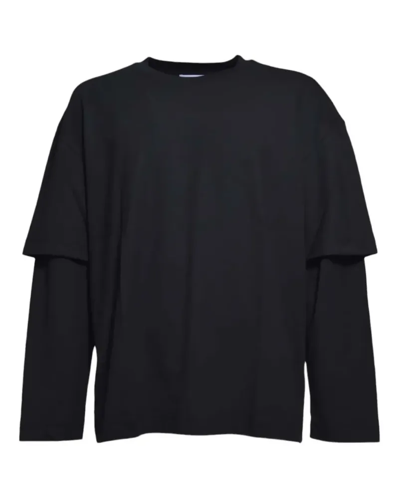 Études Studio Hemd im Layering-Look - Schwarz Schwarz