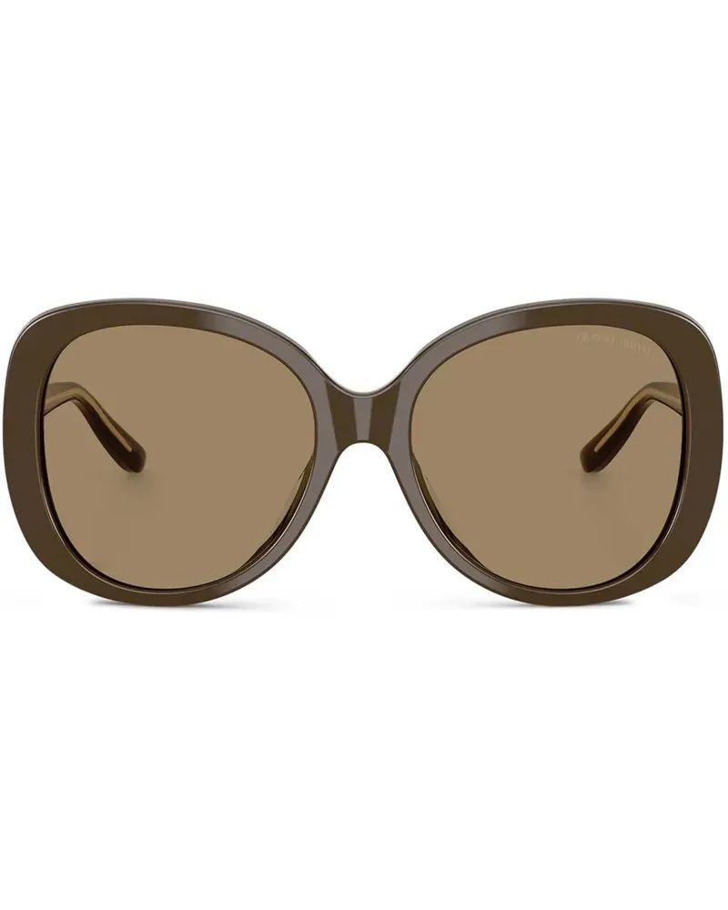 Giorgio Armani Sonnenbrille mit rundem Gestell - Braun Braun