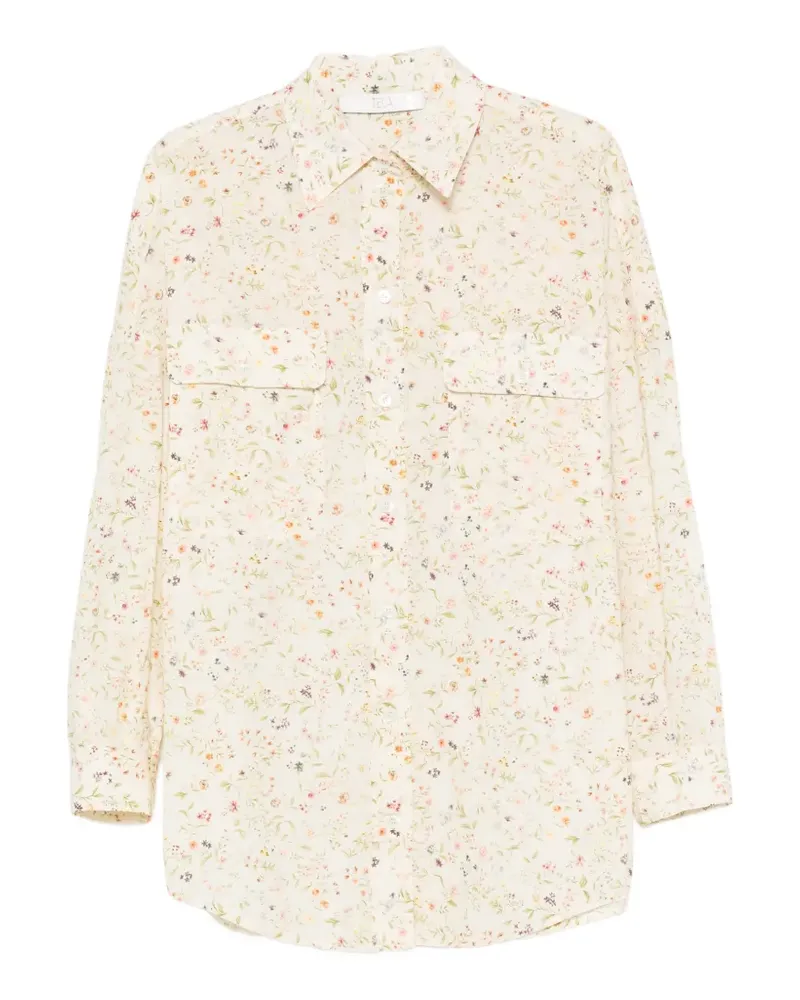 TELA Cialda floral-print chest-pocket shirt - Nude Nude